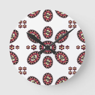 Horloge Ronde Motif de fleur de mandala