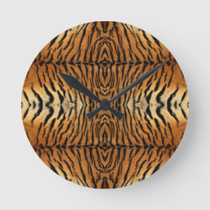 Horloge Ronde Motif de fourrure de tigre
