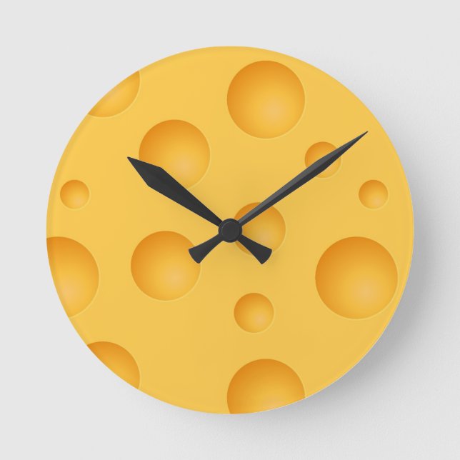 Horloge Ronde Motif de fromage jaune (Recto)