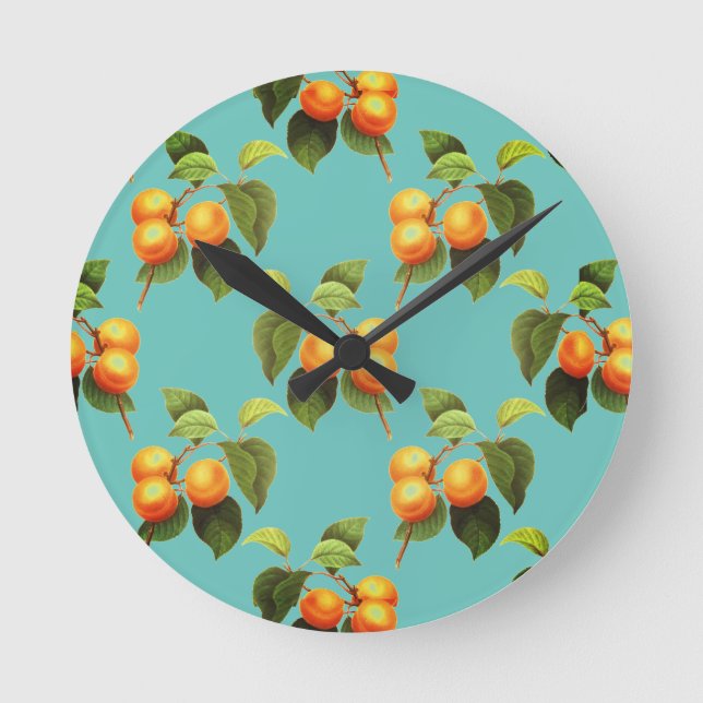 Horloge Ronde Motif de fruits de pêche (Recto)