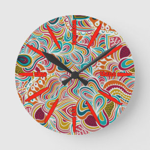 Horloge Ronde Motif de gribouillage