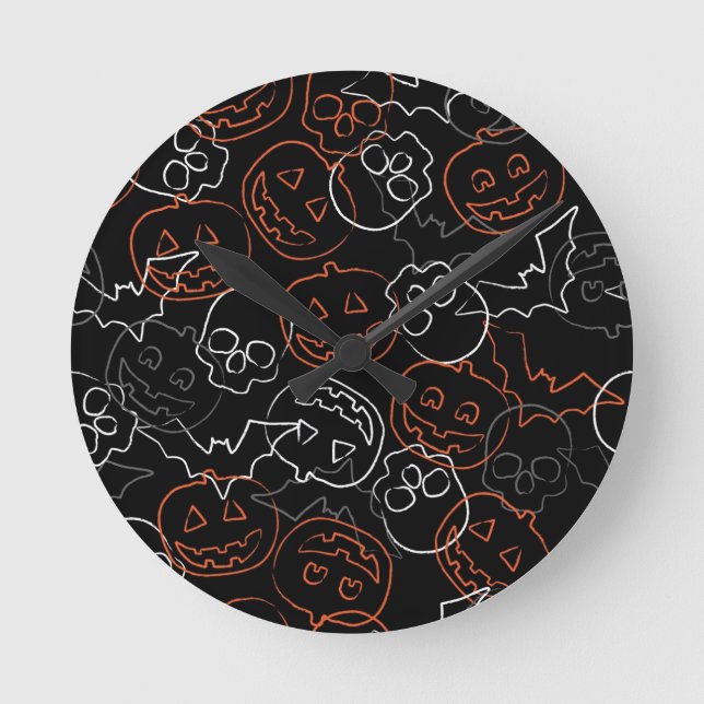 Horloge Ronde Motif de Halloween (Recto)
