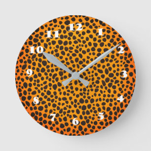 Horloge Ronde Motif de la peau d'animal des points de panthère