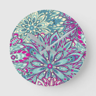 Horloge Ronde Motif de mandala coloré