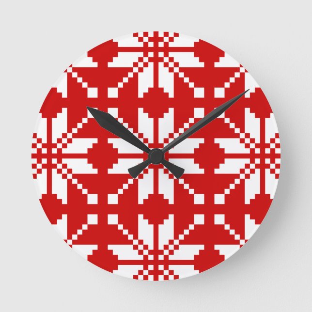 Horloge Ronde Motif de Noël des flocs de neige de Noël (Recto)