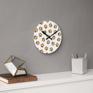 Horloge Ronde Motif De Pailles, Pailles De Chien, Pailles D'Or O