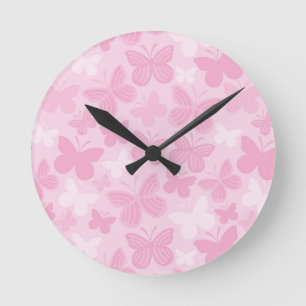 Horloge Ronde Motif de papillon