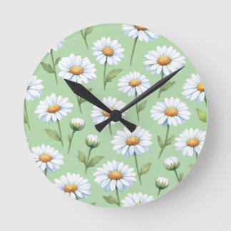 Horloge Ronde Motif de pâquerettes printanières