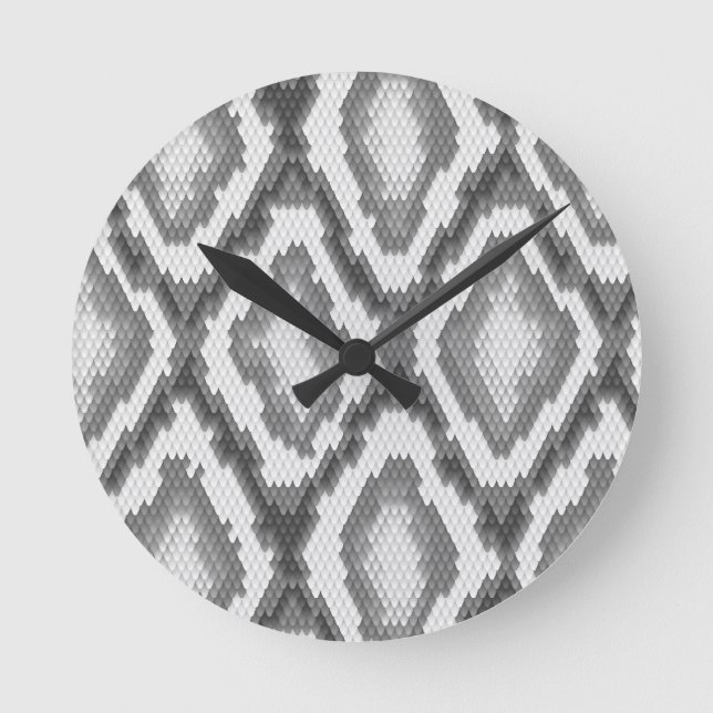Horloge Ronde Motif de peau de serpent de python (Recto)