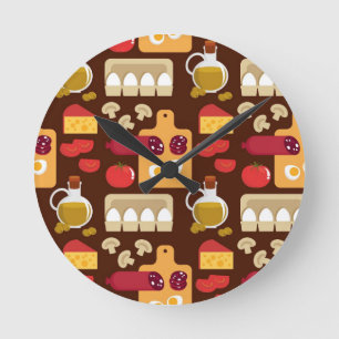 Horloge Ronde Motif de pizza