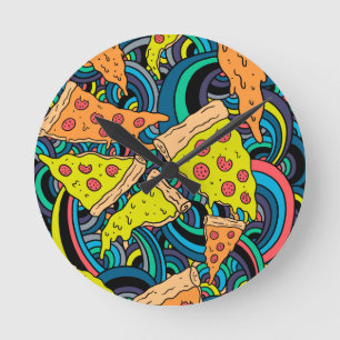 Horloge Ronde Motif de pizza