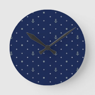 Horloge Ronde Motif de pois d'Ancre