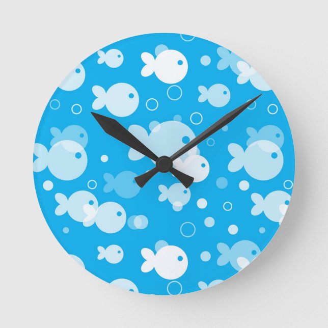Horloge Ronde motif de poissons (Recto)