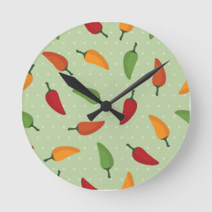 Horloge Ronde Motif de poivre de piments