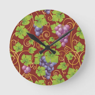 Horloge Ronde Motif de raisins