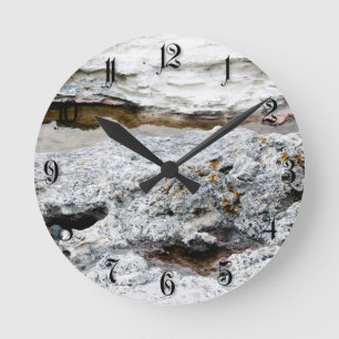 Horloge Ronde Motif de roches de mer