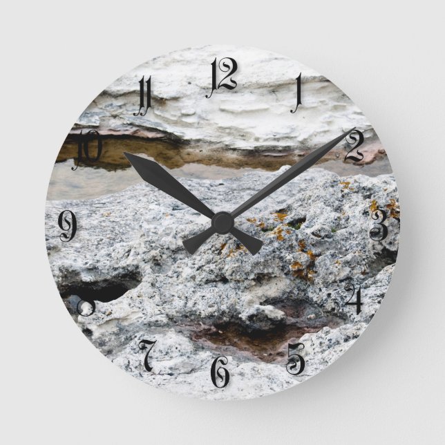 Horloge Ronde Motif de roches de mer (Recto)