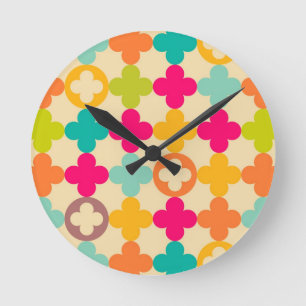 Horloge Ronde motif de rosette médiéval Vintage