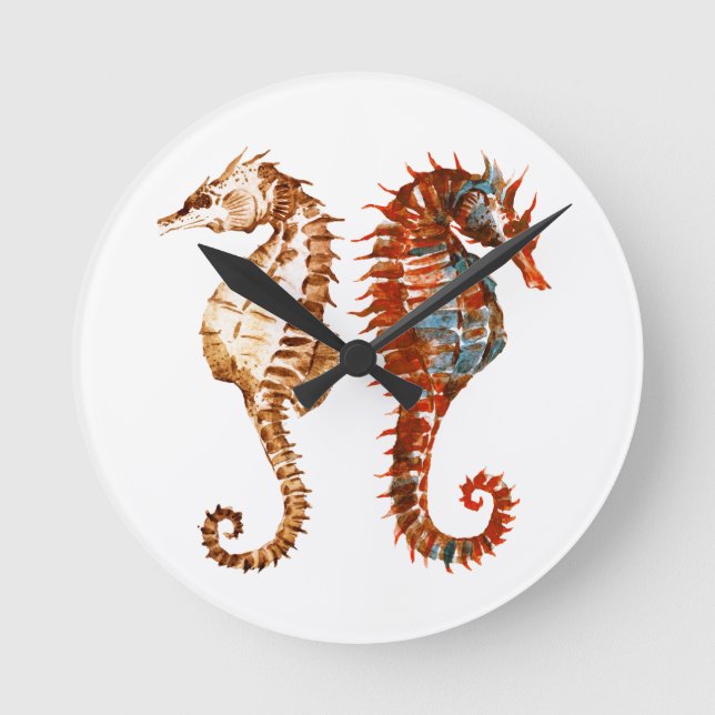 Horloge Ronde Motif de Seahorse (Recto)