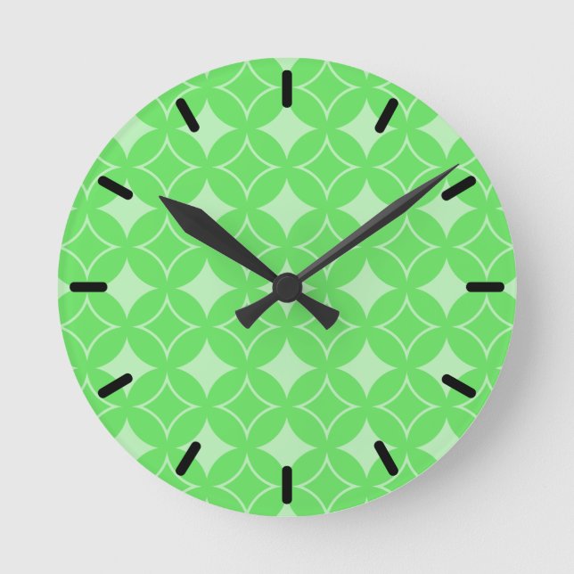 Horloge Ronde Motif de shippo vert citron (Recto)
