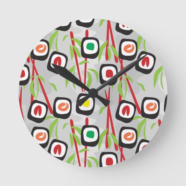 Horloge Ronde Motif de sushi (Recto)