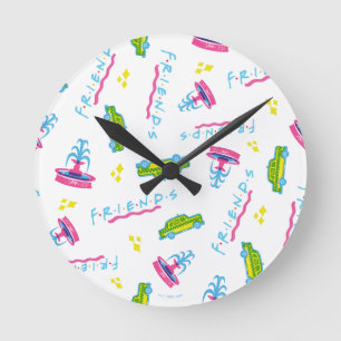 Horloge Ronde Motif de taxi et de fontaine d'eau pour AMIS™