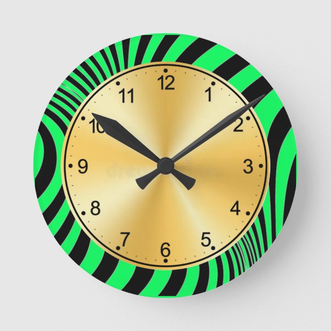 Horloge Ronde Motif de texture d'impression de peau de zèbre (Recto)