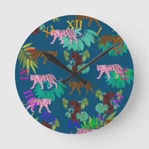 Horloge Ronde Motif de tigres