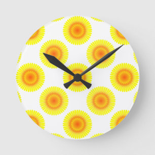 Horloge Ronde Motif de tournesol personnalisé