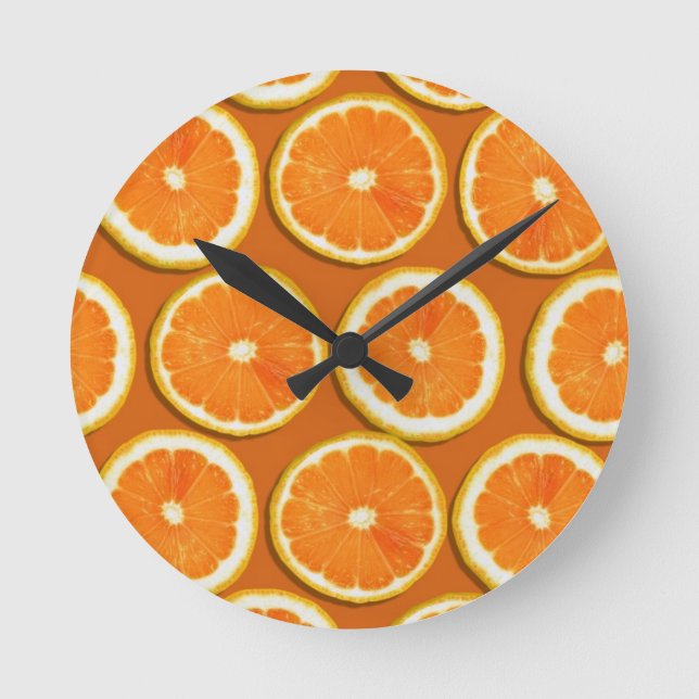 Horloge Ronde Motif de tranches de citron (Recto)