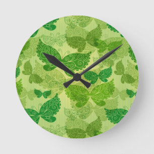 Horloge Ronde Motif de vert de ressort