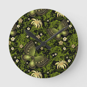 Horloge Ronde Motif de Vert-or de ressort