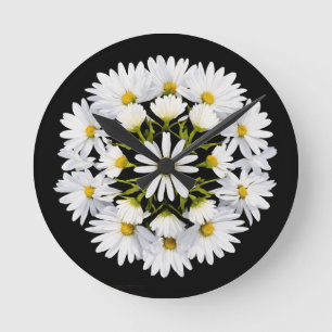Horloge Ronde Motif de vigne de marguerite victorienne sans cout