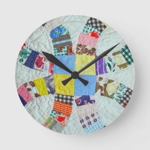Horloge Ronde Motif d'édredon