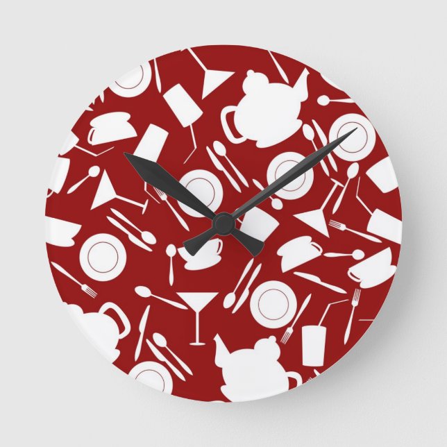 Horloge Ronde Motif d'éléments de cuisine (Recto)