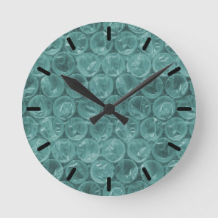 Horloge Ronde Motif d'enveloppement de bulle turquoise