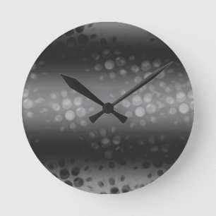 Horloge Ronde Motif des éclats pointus - Noir, Gris, Blanc