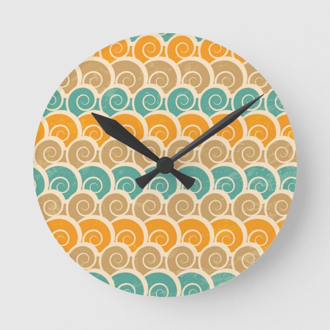 Horloge Ronde Motif des ondulations d'aquarelle (Recto)