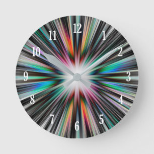 Horloge Ronde Motif d'explosion Starburst