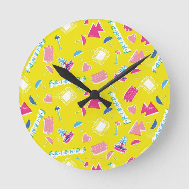 Horloge Ronde Motif d'icône Neon FRIENDS™ (Recto)