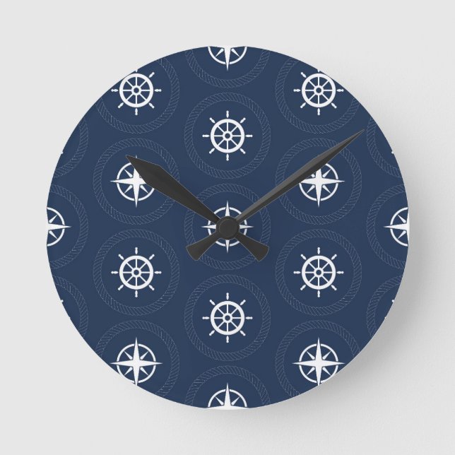 Horloge Ronde Motif d'outils maritimes (Recto)