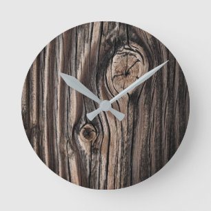 Horloge Ronde Motif du grain de bois