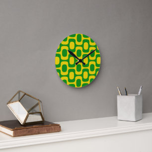 Horloge Ronde Motif du trottoir d'Ipanema, Motif de plage, Brési