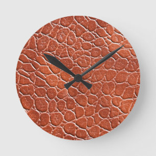 Horloge Ronde Motif en cuir