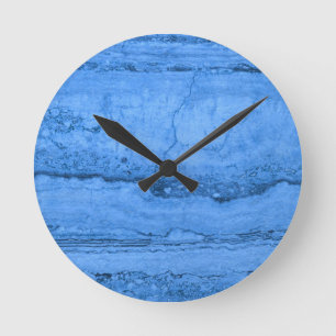 Horloge Ronde Motif en granit bleu, marbre bleu, pierre bleue