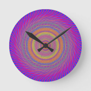 Horloge Ronde Motif en spirale psychédélique :