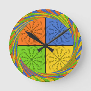 Horloge Ronde Motif en tissu égyptien sans couture