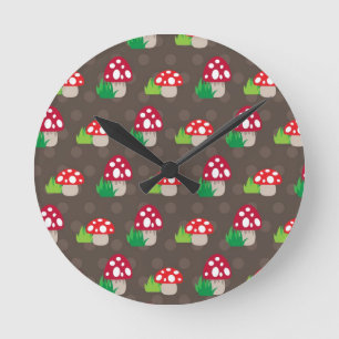 Horloge Ronde motif enfant champignon