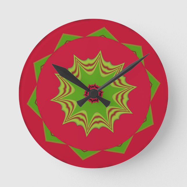 Horloge Ronde motif ethnique d'Afrique rouge (Recto)