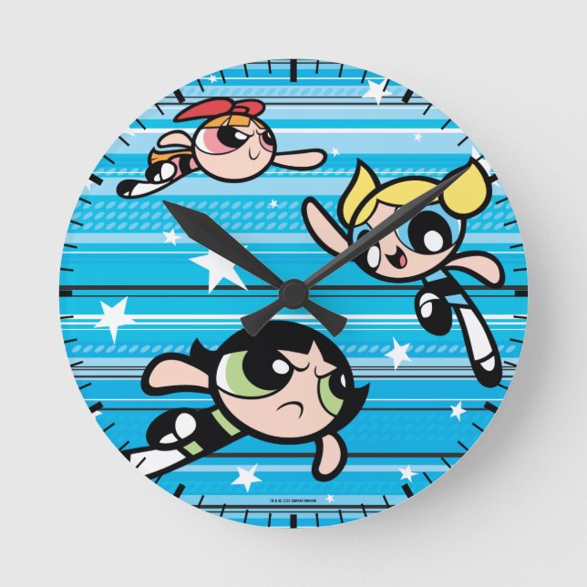 Horloge Ronde Motif étoilé Powerpuff Girls (Recto)